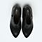 BASTO/百思图冬季专柜同款黑色牛皮革女皮靴TSD50DD6