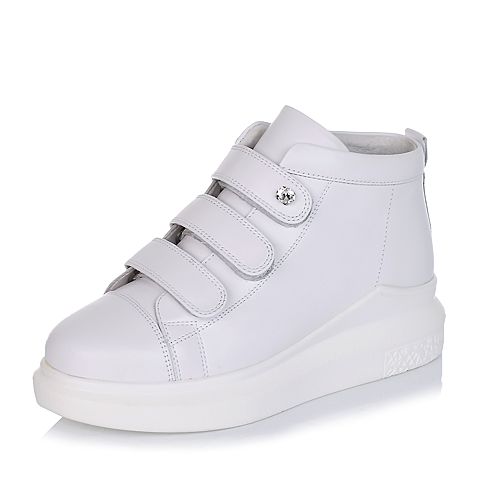 BASTO/百思图冬季专柜同款白色软面牛皮女靴YCA03DD6