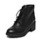 BASTO/百思图冬季专柜同款黑色牛皮女短靴(绒里)TC842DD6