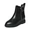 BASTO/百思图冬季专柜同款黑色牛皮女皮靴短靴（绒里）TYQ41DD6