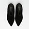 BASTO/百思图冬季专柜同款黑色羊皮/织物女短靴TZP43DD6