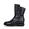 BASTO/百思图冬季专柜同款黑色小牛皮女靴TZ663DZ5