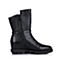 BASTO/百思图冬季专柜同款黑色小牛皮女靴TZ663DZ5