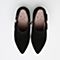 BASTO/百思图冬季专柜同款黑色羊皮优雅尖头细高跟女短靴16D47DD6