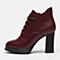 BASTO/百思图冬季专柜同款深红牛皮休闲粗高跟女皮靴（绒里）16D40DD6