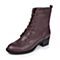 BASTO/百思图冬季专柜同款深红牛皮女皮靴（绒里）16D51DD6