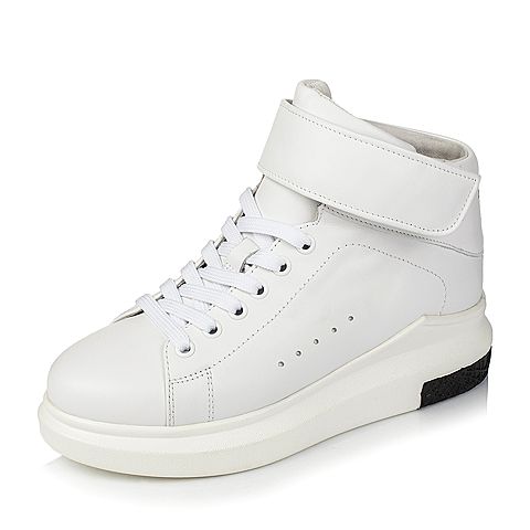 BASTO/百思图冬季专柜同款白色牛皮女休闲靴YCA06DD6