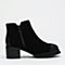BASTO/百思图冬季专柜同款黑色牛剖层皮革休闲粗跟女皮靴16D15DD6