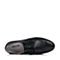BASTO/百思图春季专柜同款黑色牛皮复古布洛克男休闲鞋AYU02AM6