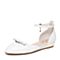 BASTO/百思图春季专柜同款白色羊皮时尚优雅坡跟女凉鞋16A29AK6