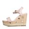 BASTO/百思图夏季专柜同款粉色牛皮时尚坡跟女凉鞋TTP04BL6