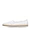 BASTO/百思图春季专柜同款白色牛皮时尚透气镂空舒适平跟圆头女休闲鞋16A49AQ6