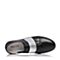 BASTO/百思图夏季专柜同款黑色软面牛皮革简约平跟男休闲鞋AVL06BM6