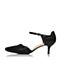 BASTO/百思图春季专柜同款黑色羊皮简约通勤细跟女皮凉鞋TSF02AK6