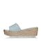 BASTO/百思图夏季专柜同款蓝色羊皮简约休闲坡跟女皮凉鞋TVW01BT6