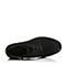 BASTO/百思图冬季专柜同款黑色牛皮简约休闲系带侧拉链坡跟女皮靴16Z10DD6