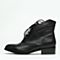 BASTO/百思图冬季专柜同款黑色牛皮时尚休闲女皮靴（绒里）TS742DD6
