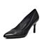 BASTO/百思图春季专柜同款黑色小牛皮通勤女皮鞋TI521AQ7