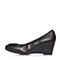 BASTO/百思图春季专柜同款黑色羊皮简约时尚女单鞋TI224AQ7