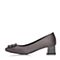 BASTO/百思图春季专柜同款灰色沙丁布优雅复古女单鞋TX524AQ7