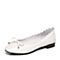 BASTO/百思图春季专柜同款白色羊皮甜美舒适女单鞋TL121AQ7