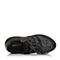 BASTO/百思图春季专柜同款黑色针织毛线布/牛皮舒适坡跟女休闲鞋TK724AM7