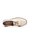 BASTO/百思图春季专柜同款米白色羊皮布洛克女皮鞋TM228AM7