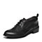 BASTO/百思图春季专柜同款黑色小牛皮英伦布洛克纯色方跟女单鞋TS724AM7