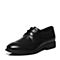 BASTO/百思图春季专柜同款黑色牛皮系带商务男皮鞋BIH02AM7