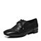 BASTO/百思图春季专柜同款黑色羊皮方跟系带女皮鞋17A07AM7