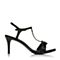 BASTO/百思图夏季专柜同款黑色布珍珠蝴蝶结细跟女凉鞋TZ213BL7