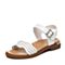BASTO/百思图夏季专柜同款白色波浪一字方跟女凉鞋TQX01BL7