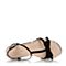 BASTO/百思图夏季专柜同款黑色羊绒皮蝴蝶结坡跟女凉鞋TCR15BL7