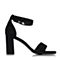 BASTO/百思图夏季专柜同款黑色羊绒皮通勤高跟一字女凉鞋TFI03BL7