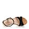 BASTO/百思图夏季专柜同款黑色羊绒皮水钻休闲坡跟女凉鞋TG215BL7