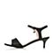 BASTO/百思图夏季专柜同款黑色羊皮一字优雅猫跟女凉鞋TNC03BL7