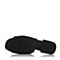 BASTO/百思图夏季专柜同款黑色牛皮简约休闲粗跟女凉拖鞋TBV01BT7