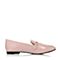 BASTO/百思图秋季专柜同款粉色光面超纤PU休闲浅口方跟女单鞋YHV01CQ7
