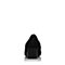 BASTO/百思图秋季专柜同款黑色羊绒皮通勤粗跟女单鞋RAX24CQ7