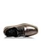 BASTO/百思图秋季专柜同款银色压纹牛皮系带舒适坡跟女休闲鞋YFG06CM7
