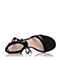 BASTO/百思图夏季专柜同款黑色羊绒皮革甜美绑带粗跟女皮凉鞋TCO02BL7