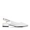 BASTO/百思图新款夏季白色布面字母尖头粗中跟女凉鞋9062DBH7
