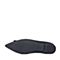BASTO/百思图秋季黑色布通勤优雅尖头水钻平跟女浅口鞋L439DCQ7