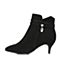 BASTO/百思图秋季专柜同款黑色羊皮时尚优雅尖头女皮靴短靴17C53CD7