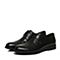 BASTO/百思图秋季专柜同款黑色缩纹牛皮商务休闲男皮鞋BKS01CM7