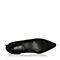 BASTO/百思图秋季专柜同款黑色羊皮优雅通勤尖头细跟女单鞋17C66CQ7