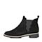 BASTO/百思图冬季专柜同款黑色羊皮休闲方跟女皮靴切尔西靴HW49DD7