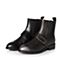BASTO/百思图冬季专柜同款黑色牛皮简约纯色方跟女皮靴短靴RCQ40DD7