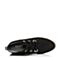 BASTO/百思图冬季专柜同款黑色羊皮系带女皮靴马丁靴THW47DD7