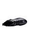 BASTO/百思图冬季专柜同款黑色时尚方跟女中靴马丁靴RBV42DZ7